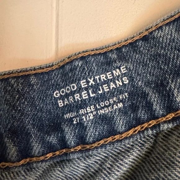 Good American Good Extreme Barrel Jeans High Rise Loose Fit Size 8 / 29 - Picture 4 of 9